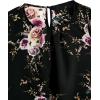 imageMilumia Womens Elegant Floral Print Petal Cap Sleeve Pleated Vacation Office Work Blouse TopBlack Multi