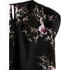 imageMilumia Womens Elegant Floral Print Petal Cap Sleeve Pleated Vacation Office Work Blouse TopBlack Multi