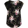 imageMilumia Womens Elegant Floral Print Petal Cap Sleeve Pleated Vacation Office Work Blouse TopBlack Multi