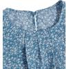 imageMilumia Womens Elegant Floral Print Petal Cap Sleeve Pleated Vacation Office Work Blouse TopBlue and White