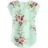 imageMilumia Womens Elegant Floral Print Petal Cap Sleeve Pleated Vacation Office Work Blouse TopLight Green