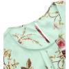 imageMilumia Womens Elegant Floral Print Petal Cap Sleeve Pleated Vacation Office Work Blouse TopLight Green