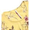 imageMilumia Womens Elegant Floral Print Petal Cap Sleeve Pleated Vacation Office Work Blouse TopLight Yellow