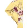 imageMilumia Womens Elegant Floral Print Petal Cap Sleeve Pleated Vacation Office Work Blouse TopLight Yellow