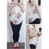 imageMilumia Womens Elegant Floral Print Petal Cap Sleeve Pleated Vacation Office Work Blouse TopMulticolor