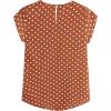 imageMilumia Womens Elegant Floral Print Petal Cap Sleeve Pleated Vacation Office Work Blouse TopRed