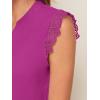 imageMilumia Womens Elegant Notch V Neck Sleeveless Blouse Guipure Lace Work Office TopDark Pink