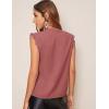 imageMilumia Womens Elegant Notch V Neck Sleeveless Blouse Guipure Lace Work Office TopDusty Pink