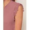 imageMilumia Womens Elegant Notch V Neck Sleeveless Blouse Guipure Lace Work Office TopDusty Pink