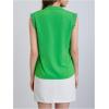 imageMilumia Womens Elegant Notch V Neck Sleeveless Blouse Guipure Lace Work Office TopForest Green