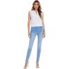 imageMilumia Womens Elegant Notch V Neck Sleeveless Blouse Guipure Lace Work Office TopWhite