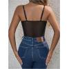 imageMilumia Womens Floral Lace Corset Bodysuit Sexy Going Out Tops Club Rave PartyDark Black