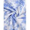 imageMilumia Womens Floral Mesh Ruffle Hem Maxi Skirt High Waisted Fishtail Long SkirtsBlue and White