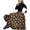 imageMilumia Womens Floral Print Ruffle Hem A Line High Waist Flare Flowy Midi SkirtsA Yellow and Black