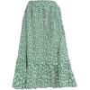 imageMilumia Womens Floral Print Ruffle Hem A Line High Waist Flare Flowy Midi SkirtsFloral White Green