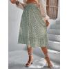 imageMilumia Womens Floral Print Ruffle Hem A Line High Waist Flare Flowy Midi SkirtsGreen and White