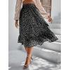 imageMilumia Womens Floral Print Ruffle Hem A Line High Waist Flare Flowy Midi SkirtsRuffle Hem Black White