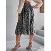 imageMilumia Womens Floral Print Ruffle Hem A Line High Waist Flare Flowy Midi SkirtsRuffle Hem Black White