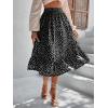 imageMilumia Womens Floral Print Ruffle Hem A Line High Waist Flare Flowy Midi SkirtsRuffle Hem Black White