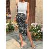 imageMilumia Womens Maternity Outfits 2 Piece Eyelet Ruched Tank Top and Floral Double Slit Midi Skirt SetsBlack and White