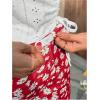 imageMilumia Womens Maternity Outfits 2 Piece Eyelet Ruched Tank Top and Floral Double Slit Midi Skirt SetsRed Multi