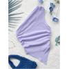 imageMilumia Womens One Shoulder Tank Tops Summer Ruched Asymmetrical Off The Shoulder Sleeveless Going Out Crop TopsMauve Purple