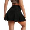 imageMilumia Womens Pleated Denim Skirt Trendy High Waisted Mini Jean Skater SkirtsBlack