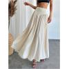 imageMilumia Womens Pleated Flowy Long Skirts High Waist Maxi Skirt with PocketApricot