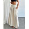 imageMilumia Womens Pleated Flowy Long Skirts High Waist Maxi Skirt with PocketApricot