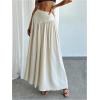 imageMilumia Womens Pleated Flowy Long Skirts High Waist Maxi Skirt with PocketApricot