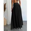 imageMilumia Womens Pleated Flowy Long Skirts High Waist Maxi Skirt with PocketBlack