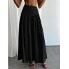 imageMilumia Womens Pleated Flowy Long Skirts High Waist Maxi Skirt with PocketBlack