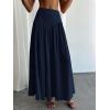 imageMilumia Womens Pleated Flowy Long Skirts High Waist Maxi Skirt with PocketDark Blue