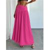 imageMilumia Womens Pleated Flowy Long Skirts High Waist Maxi Skirt with PocketPink