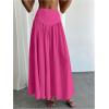 imageMilumia Womens Pleated Flowy Long Skirts High Waist Maxi Skirt with PocketPink