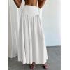 imageMilumia Womens Pleated Flowy Long Skirts High Waist Maxi Skirt with PocketWhite