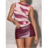 imageMilumia Womens Pu Leather Bodycon Mini Skirt Y2k Low Waisted Skirts Party ClubBurgundy