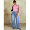 imageMilumia Womens Ruched One Off The Shoulder Tank Tops Asymmetrical Neck Tie Shoulder Going Out TopPink