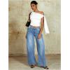 imageMilumia Womens Ruched One Off The Shoulder Tank Tops Asymmetrical Neck Tie Shoulder Going Out TopWhite