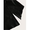 imageMilumia Womens Ruched Pu Leather Tube Top Strapless Split Hem Bandeaus PartywearBlack