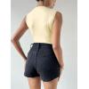 imageMilumia Womens Ruched Tank Top Sleeveless Mock Neck Bodysuit Fitted Jumpsuit TopsButter Yellow