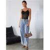 imageMilumia Womens Sexy Floral Lace Sheer Mesh Corset Bodysuit Spaghetti Strap Cami Tops Going OutAll Black