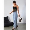 imageMilumia Womens Sexy Floral Lace Sheer Mesh Corset Bodysuit Spaghetti Strap Cami Tops Going OutAll Black