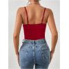 imageMilumia Womens Sexy Floral Lace Sheer Mesh Corset Bodysuit Spaghetti Strap Cami Tops Going OutAll Red