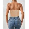 imageMilumia Womens Sexy Floral Lace Sheer Mesh Corset Bodysuit Spaghetti Strap Cami Tops Going OutApricot