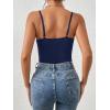 imageMilumia Womens Sexy Floral Lace Sheer Mesh Corset Bodysuit Spaghetti Strap Cami Tops Going OutDark Blue
