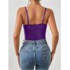imageMilumia Womens Sexy Floral Lace Sheer Mesh Corset Bodysuit Spaghetti Strap Cami Tops Going OutDark Purple