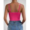 imageMilumia Womens Sexy Floral Lace Sheer Mesh Corset Bodysuit Spaghetti Strap Cami Tops Going OutHot Pink