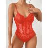 imageMilumia Womens Sexy Floral Lace Sheer Mesh Corset Bodysuit Spaghetti Strap Cami Tops Going OutOrange
