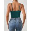 imageMilumia Womens Sexy Floral Lace Sheer Mesh Corset Bodysuit Spaghetti Strap Cami Tops Going OutTeal Blue